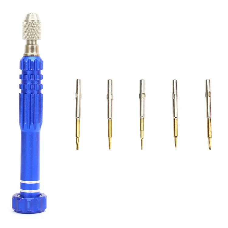 5 in 1 Professional Precision Non-slip Handle Screwdriver Repair Tool Set for iPhone Repair - Blue