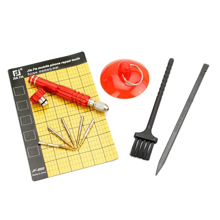 JF-872 5-in-1 Magnetic Screw Mat + Screwdriver Pry Disassemble Repair Tool Kit for iPhone Samsung Sony