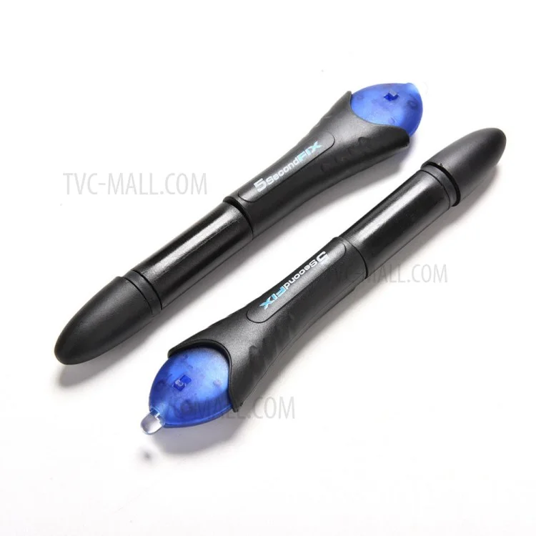 5 Second Fix UV Light Repair Tool with Glue Super Powered Liquid Plastic Welding Compound - Blue