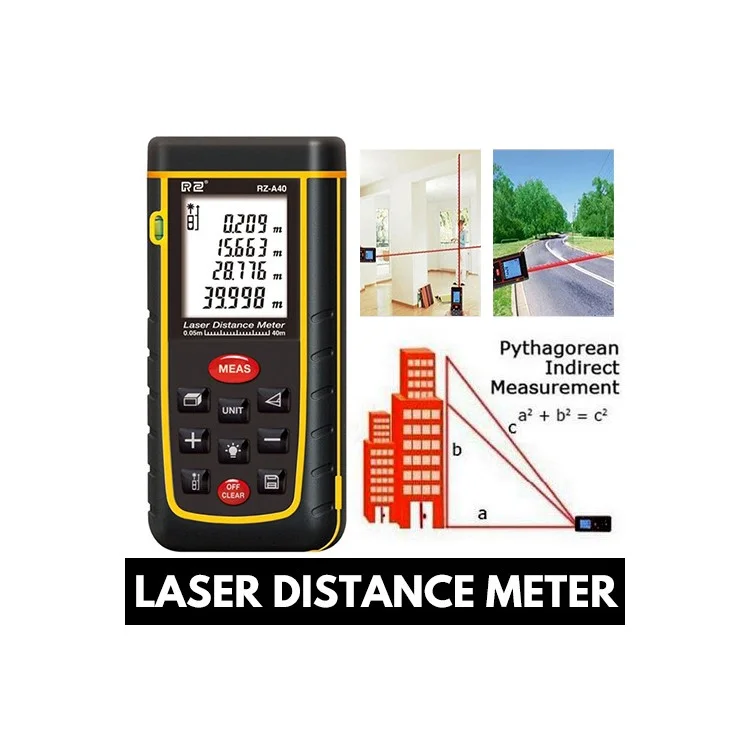 80 m di Distanza Laser Metro Portatile Gamma Digitale Finder Distanter Metole Misura Strumento di Prova - Nero