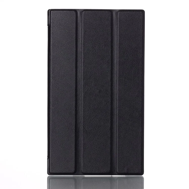 Tri-fold Stand Leather Case for Asus Memo Pad 7 ME572C ME572CL with Auto Wake Sleep Function - Black