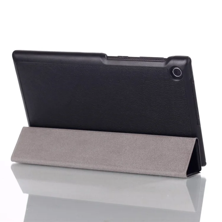 Tri-fold Stand Leather Case for Asus Memo Pad 7 ME572C ME572CL with Auto Wake Sleep Function - Black