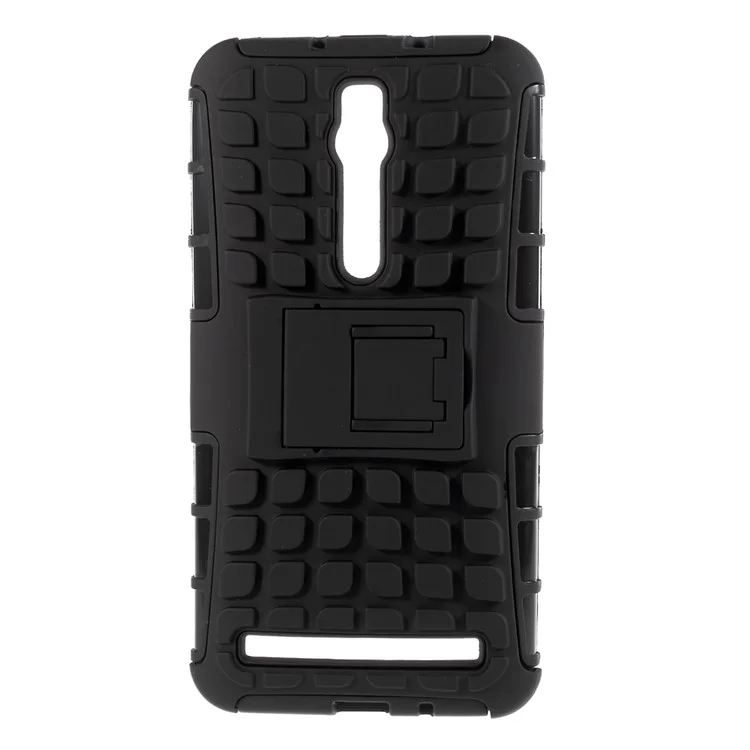 PC and TPU Combo Case for Asus Zenfone 2 ZE550ML ZE551ML with Kickstand - Black
