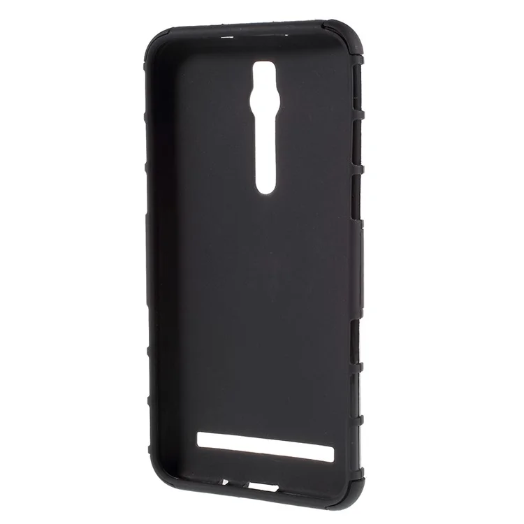 PC and TPU Combo Case for Asus Zenfone 2 ZE550ML ZE551ML with Kickstand - Black
