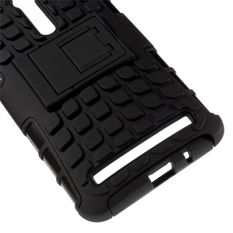 PC and TPU Combo Case for Asus Zenfone 2 ZE550ML ZE551ML with Kickstand - Black