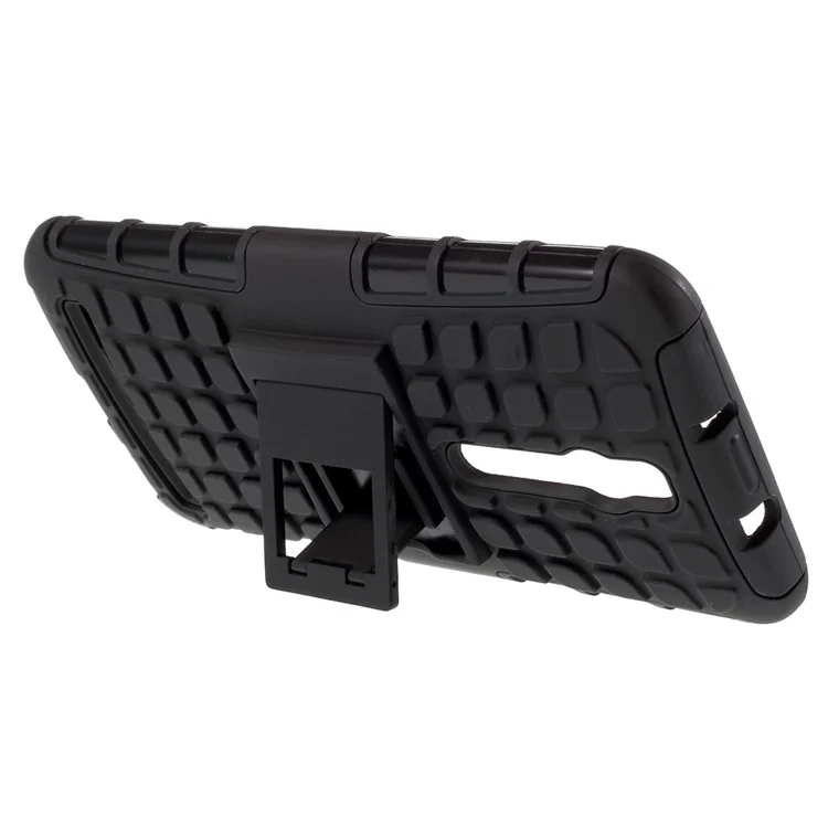 PC and TPU Combo Case for Asus Zenfone 2 ZE550ML ZE551ML with Kickstand - Black