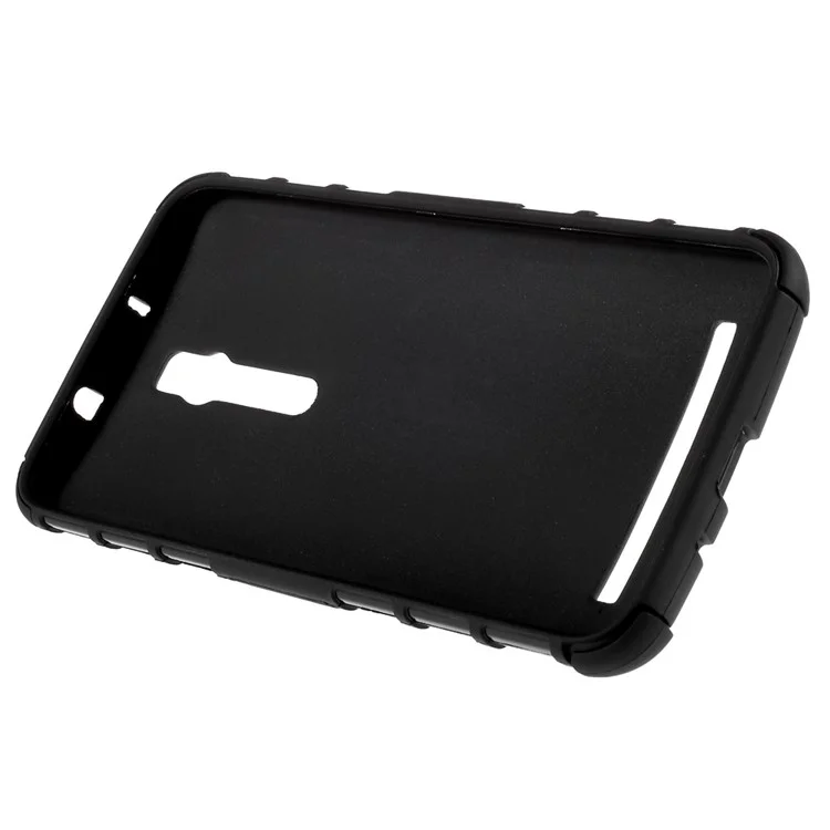 PC and TPU Combo Case for Asus Zenfone 2 ZE550ML ZE551ML with Kickstand - Black