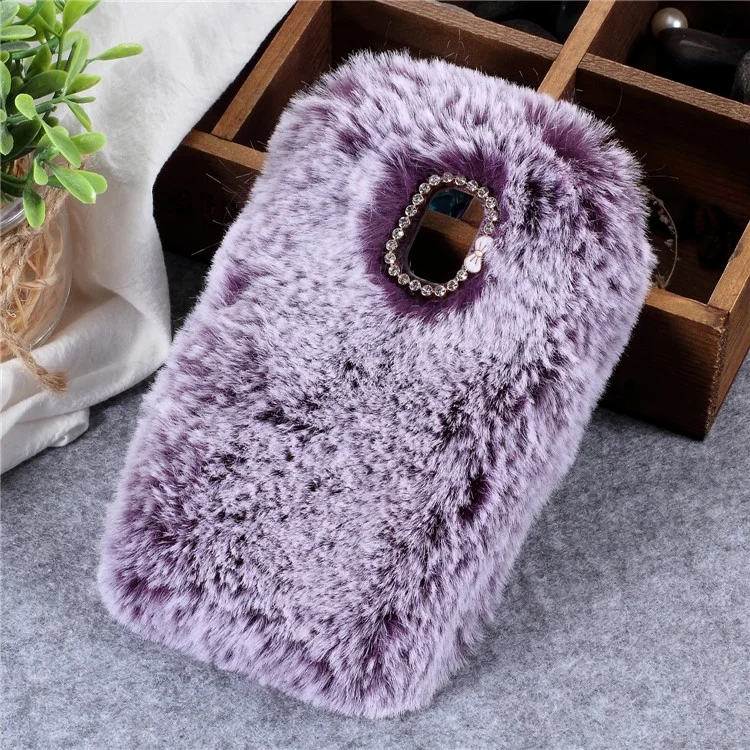 Soft Fur Coated Rhinestone TPU Case for ASUS ZenFone V Live V500KL - Purple