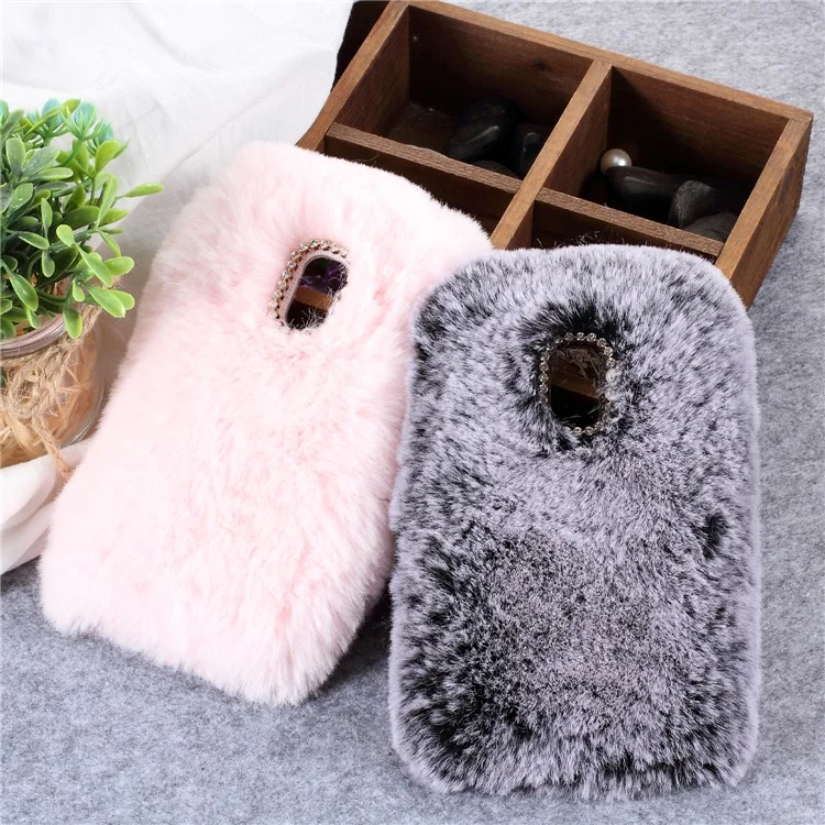 Soft Fur Coated Rhinestone TPU Case for ASUS ZenFone V Live V500KL - Purple