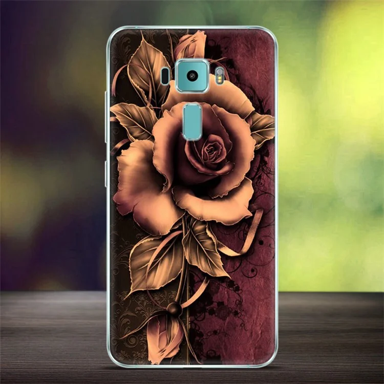 Softlyfit Embossed TPU Phone Case for Asus Zenfone 3 ZE520KL - Gothic Rose