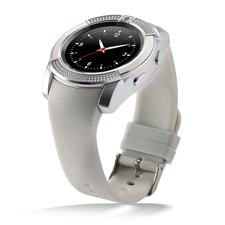 V8 1.22 Inch Android Phone Smart Watch MTK6261D - White