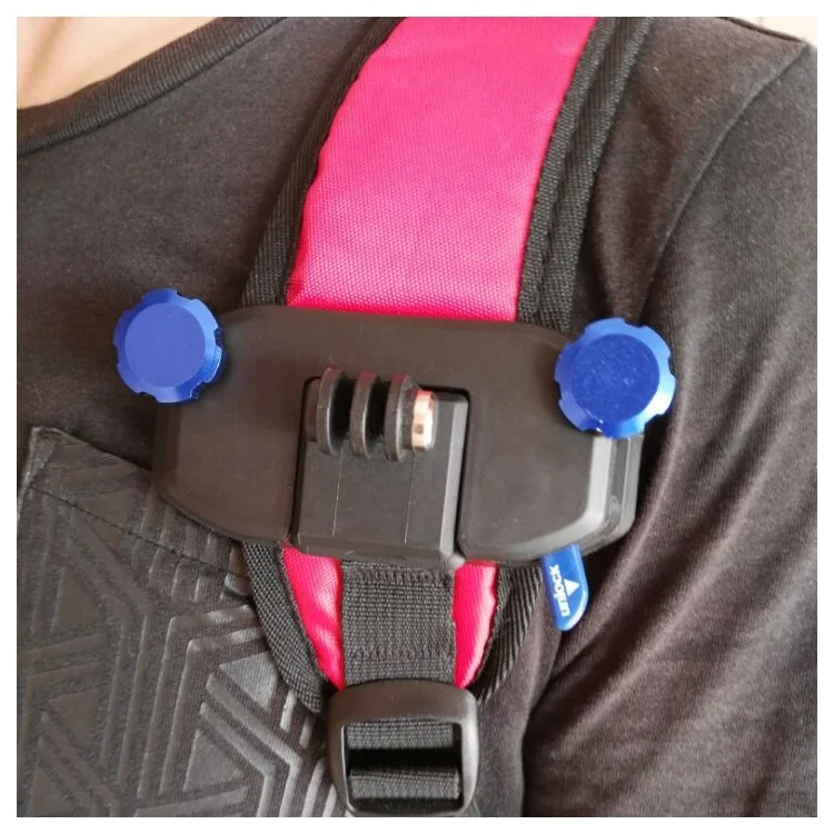 Quick Release Backpack Shoulder Belt Button Mount for GoPro Hero Xiaomi Yi SJCAM Action Cameras - Blue
