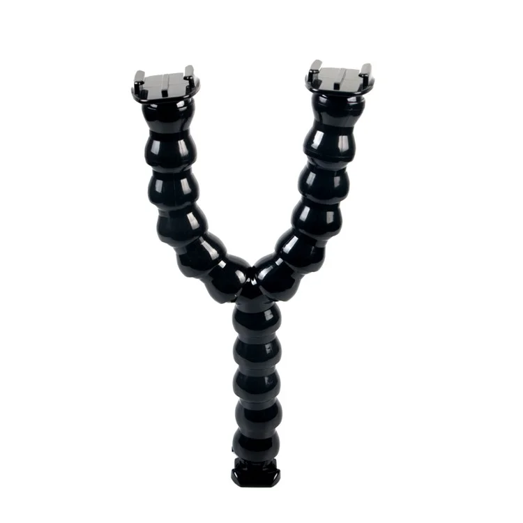Adjustable Snake Arm Double Mount Holder with Clamp Clip for GoPro Hero6/HERO5/4/3+, SJCAM, Xiaoyi etc.