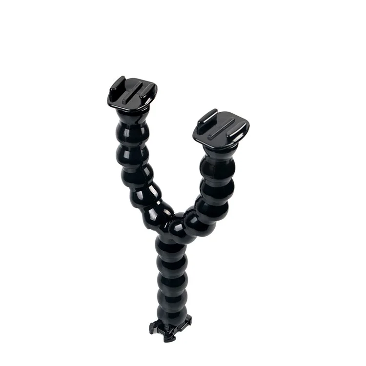 Adjustable Snake Arm Double Mount Holder with Clamp Clip for GoPro Hero6/HERO5/4/3+, SJCAM, Xiaoyi etc.