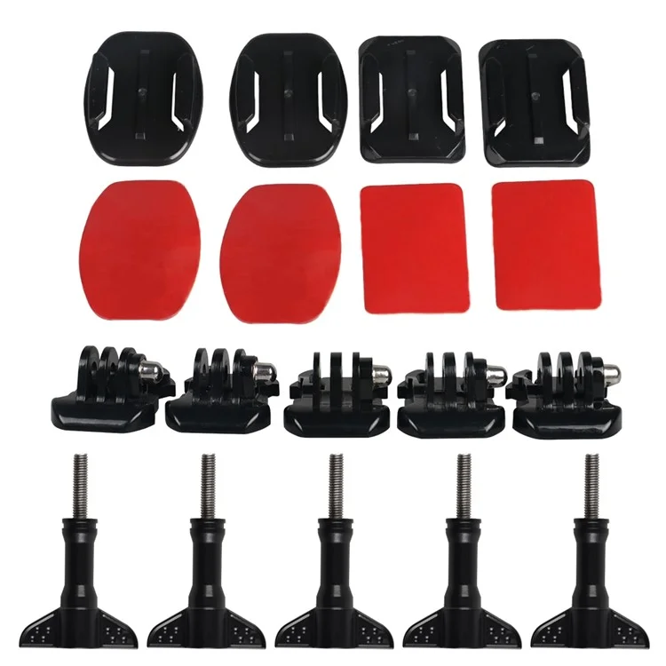 18 in 1 Accessories Kit with Curved Mount, Flat Mount for GoPro Camera