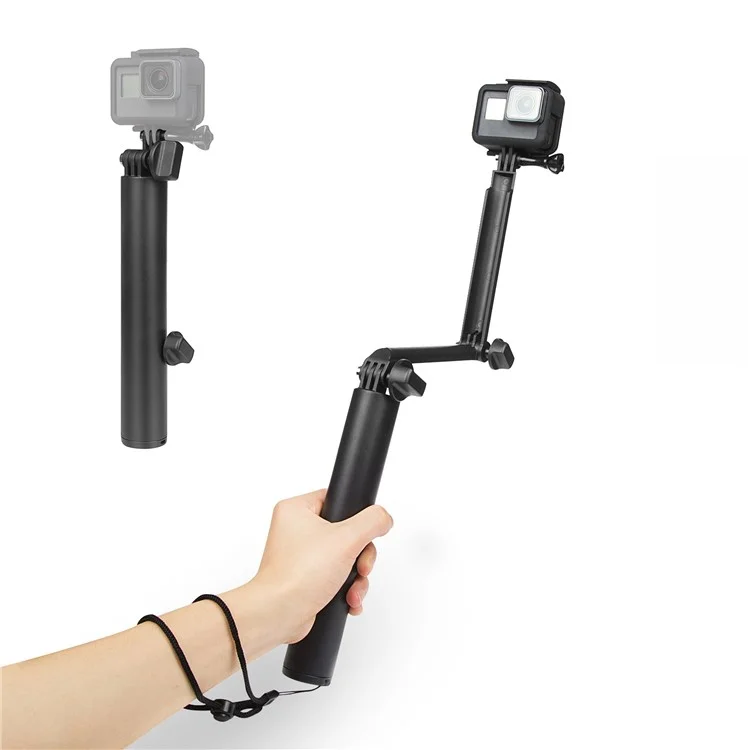 2-in-1 Folding 3-section Grip Arm Selfie Monopod Grip + Floating Bobber for GoPro/Xiaomyi/SJCAM