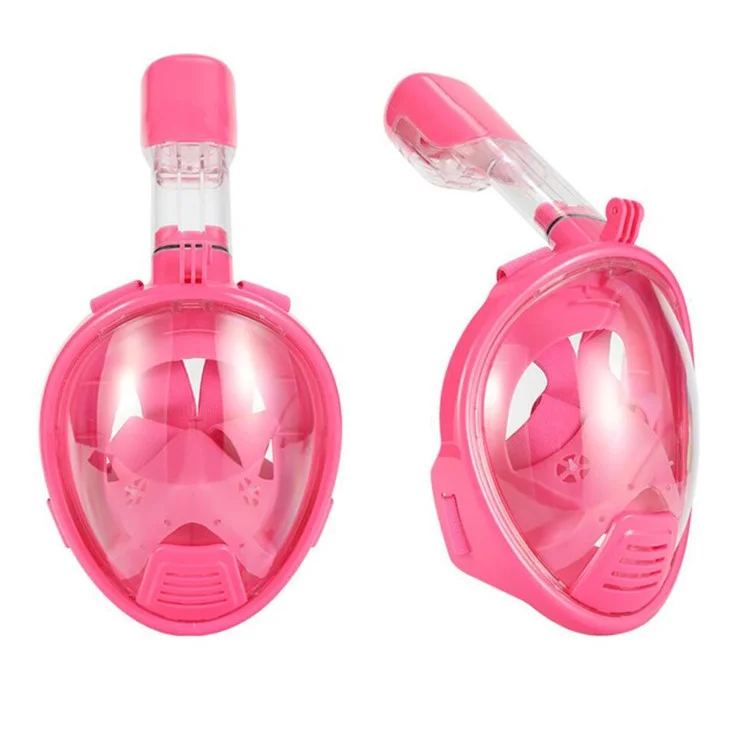 AT767 3-8 Age Kids Anti-fog Full Face Mask for GoPro Xiaomi Yi Camera Diving Set - Pink