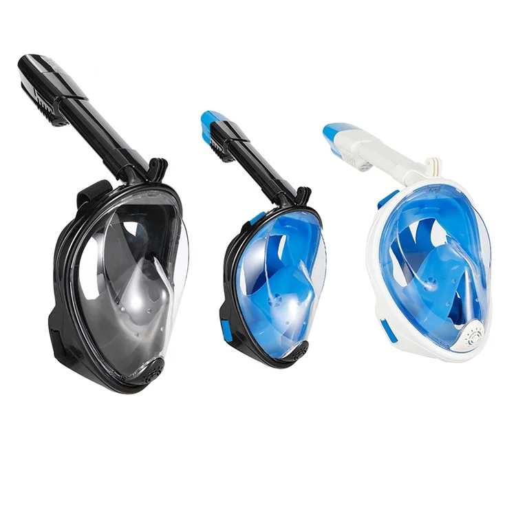 AT757 M8008 Anti-fog Full Face Mask for GoPro Xiaomi Yi Camera Diving Set - Black / Size: S / M