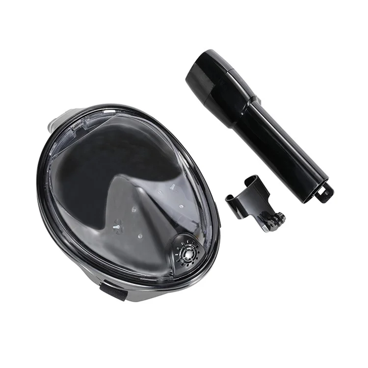AT757 M8008 Anti-fog Full Face Mask for GoPro Xiaomi Yi Camera Diving Set - Black / Size: S / M