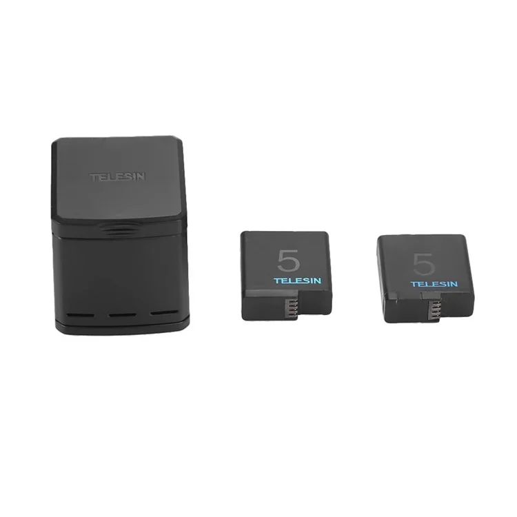 TELESIN 3 Slots Battery Storage Charging Box with 2 Battery Packs for GoPro Hero 7 Black/Hero 5/6 Action Camera
