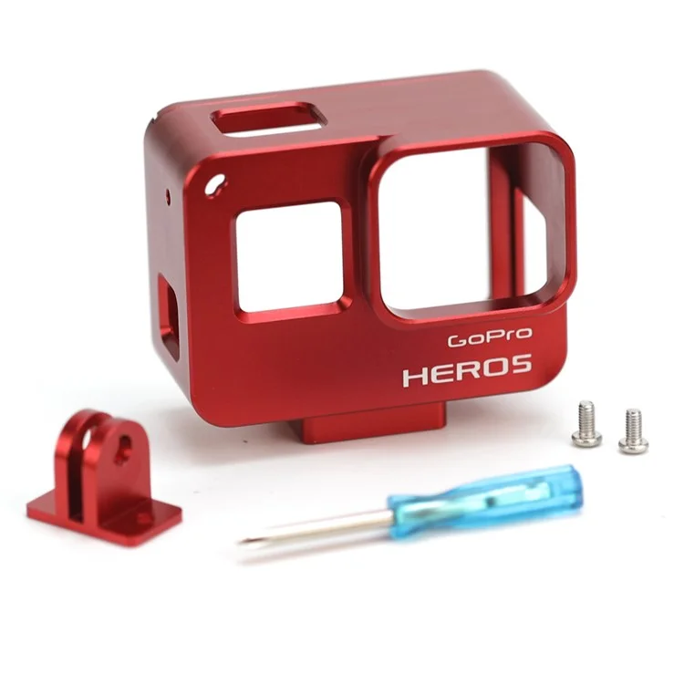AT660 Aluminum Alloy Protective Case for GoPro Hero 6 / Hero 5 Black - Red