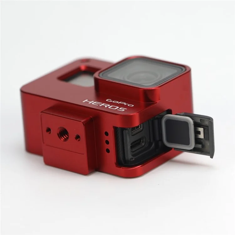 AT660 Aluminum Alloy Protective Case for GoPro Hero 6 / Hero 5 Black - Red