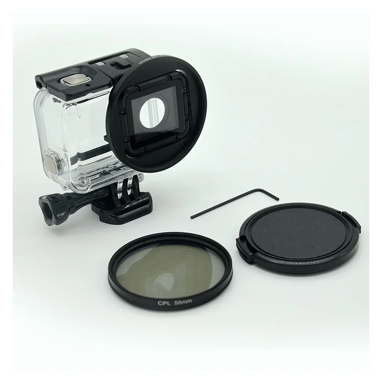 AT662 58mm CPL Lens Filter Kit for GoPro Hero 5 Black /Hero 6 Waterproof Case Protective Housing