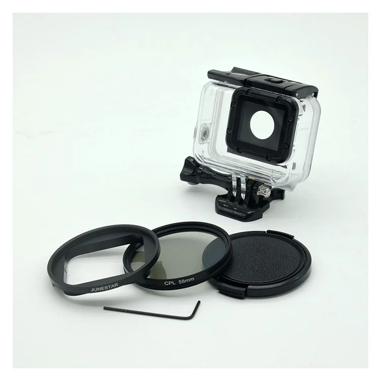 AT662 58mm CPL Lens Filter Kit for GoPro Hero 5 Black /Hero 6 Waterproof Case Protective Housing