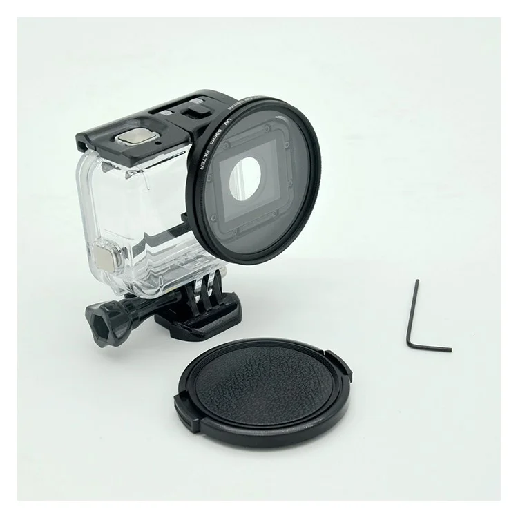 AT663 58mm UV Filter with Lens Cap and Adapter for GoPro Hero 5 / Hero 6 Waterproof Housing Case