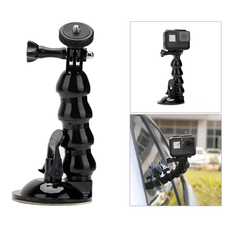 Adjustable Suction Cup Goose Neck Bracket Set for GoPro, SJCMA, Xiaomi Yi and Smartphones
