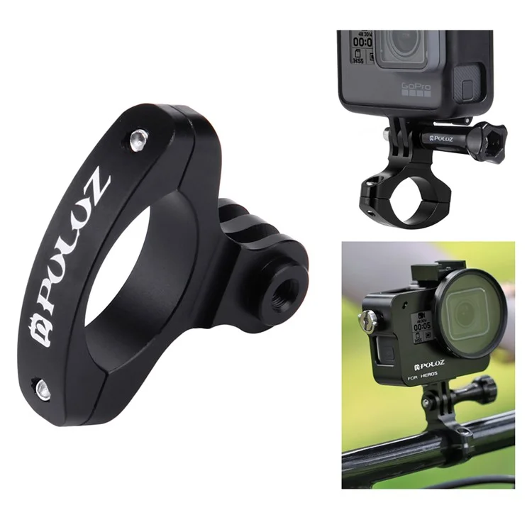 PULUZ PU193 Alluminum Alluminum O Fase Facklet Bike Muttante Bike Per Gopro Hero 5/4/3+ /3/2/1 - Nero