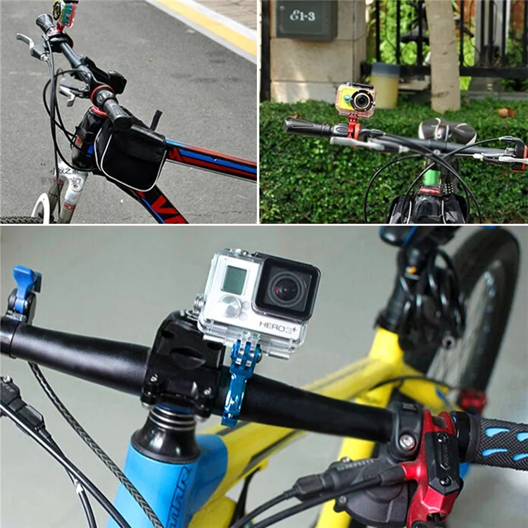 PULUZ PU193 Aluminum Alloy O Shape Bicycle Bracket Bike Handlebar Mount for Gopro Hero 5 /4 /3+ /3 /2 /1 - Black