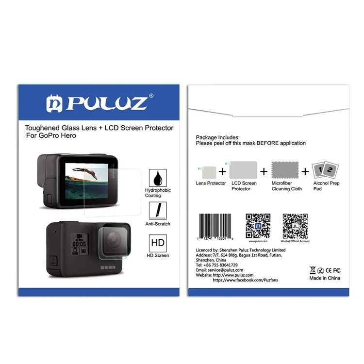 PULUZ PU192 Lente in vetro temperato + Protezione per schermo LCD per GoPro Hero5