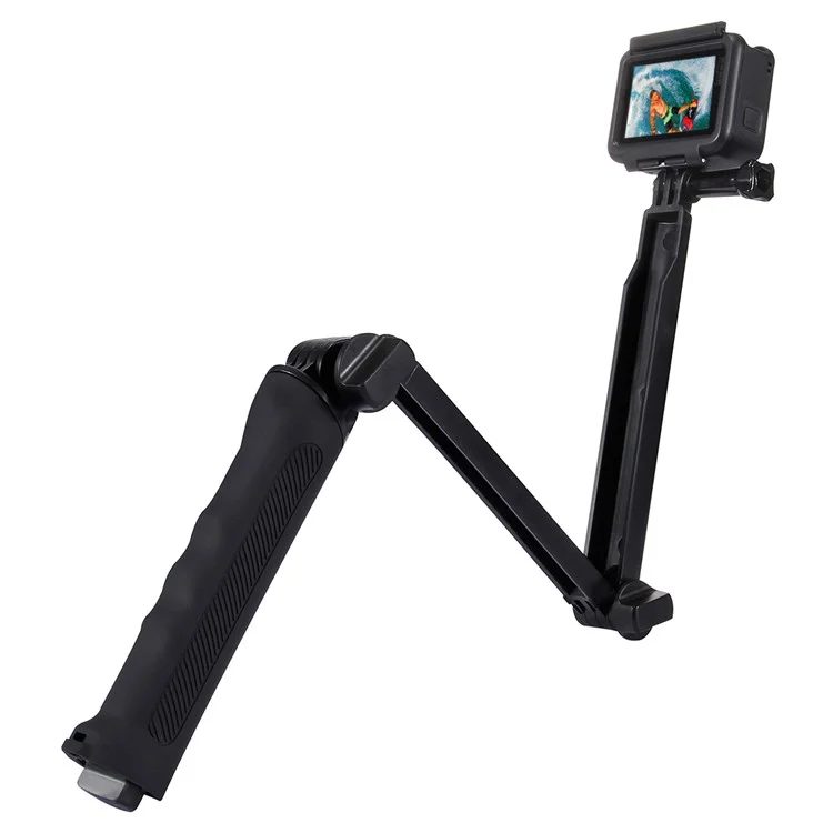 Puluz 3 Voies Grip Pliable Multifonctionnel Selfie-stick Extension Monopod Avec Trépied Pour GoPro New Hero / Hero7 / 6/5/5 Session / 4 Session / 4/3 + / 3/2/1 DJI Osmo Action Xiaoyi