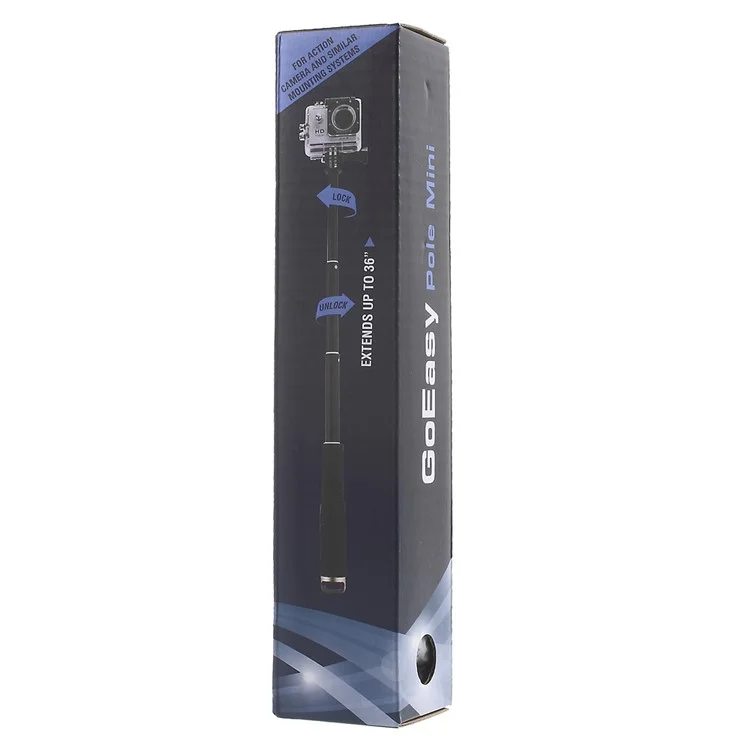 Extendable Handheld Self-portrait Monopod for GoPro Hero 4/3+/3/2/1 - Blue