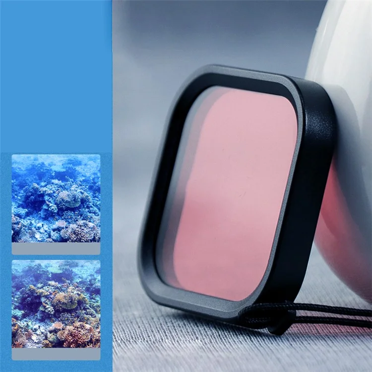 Für Gopro 8 Wasserdichte Hülle + Rot Lila Rosa Filter