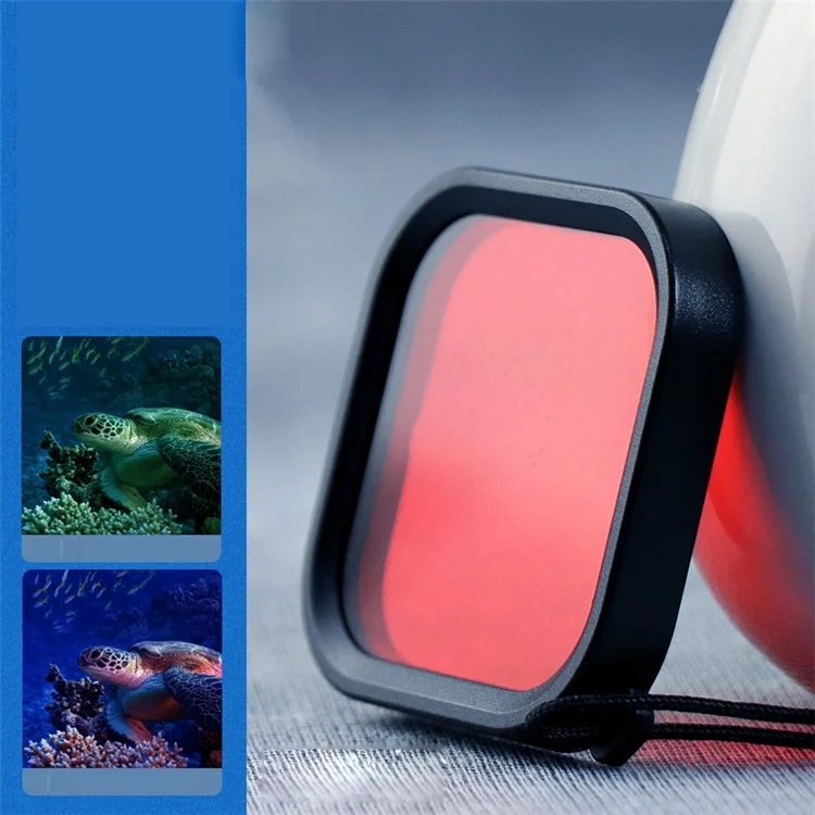 Für Gopro 8 Wasserdichte Hülle + Rot Lila Rosa Filter