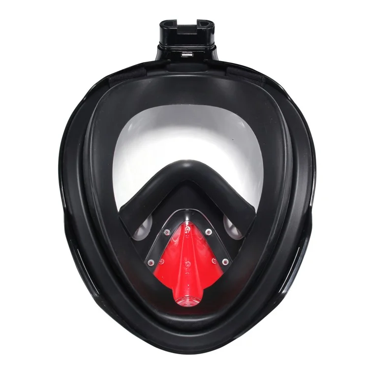 180-degree Full Face Mask for GoPro Xiaomi Yi Camera Diving Set - Black/Red / S/M