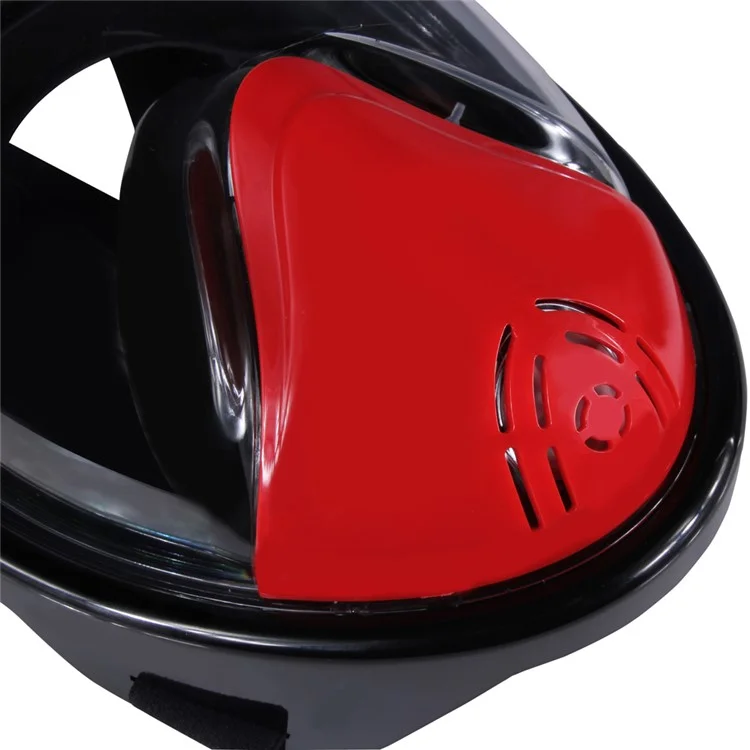 180-degree Full Face Mask for GoPro Xiaomi Yi Camera Diving Set - Black/Red / S/M