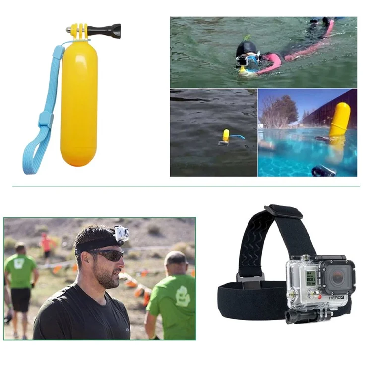 10 In 1 Zubehörkit Mit Schwimmenden Handgriff, Brustgürtel Für Gopro Hero 4/3 +/3/2 / 1 SJ4000 / 5000/6000 / Xiaomi Yi