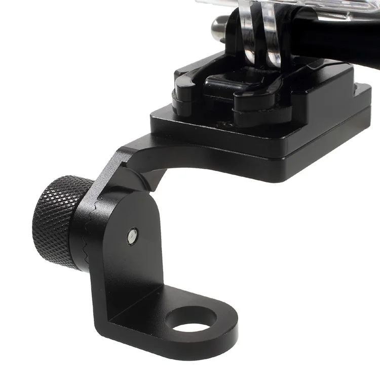 LINGLE CNC Metal Motorcycle Rear View Mirror Stand for GoPro SJCAM Xiaomi Yi - Black