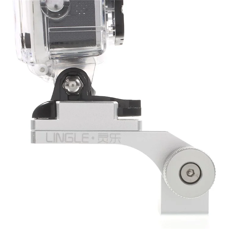 LINGLE CNC Metal Motorcycle Rear View Mirror Stand for GoPro SJCAM Xiaomi Yi - Silver Color