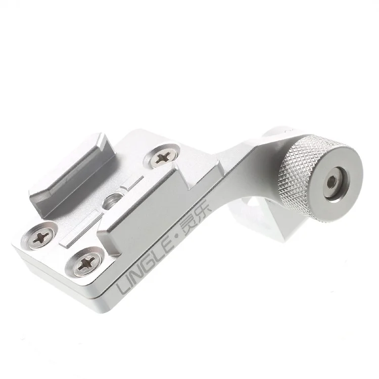 LINGLE CNC Metal Motorcycle Rear View Mirror Stand for GoPro SJCAM Xiaomi Yi - Silver Color