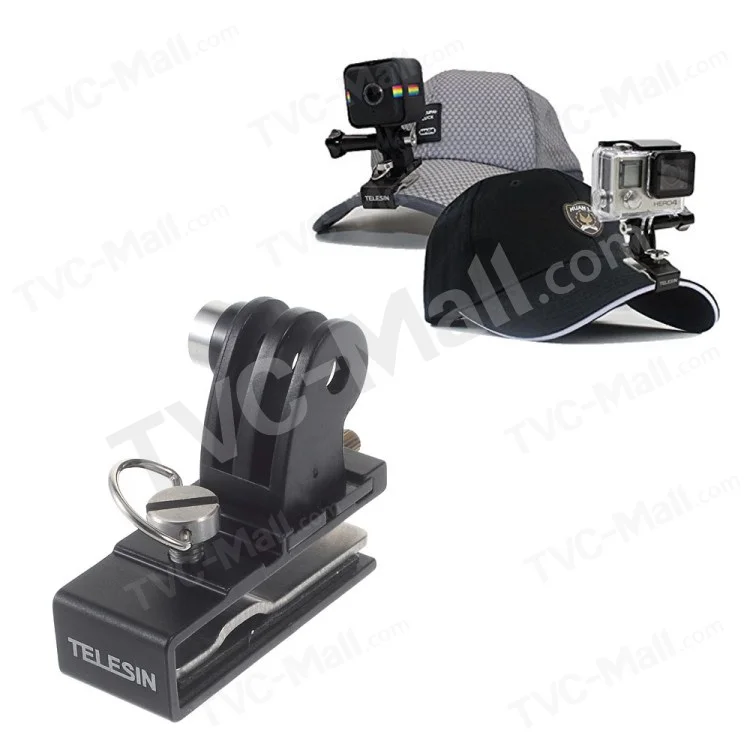 TELESIN Backpack Cap Hat Clip Mount Aluminum Alloy Clamp for Gopro Hero Xiaomi SJCAM