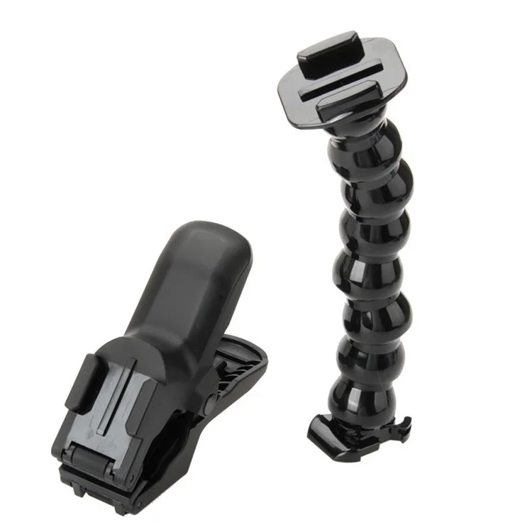 Pince à mâchoire Jaws + Ensemble de montage à bras articulé en 8 sections pour GoPro Xiaoyi SJCAM