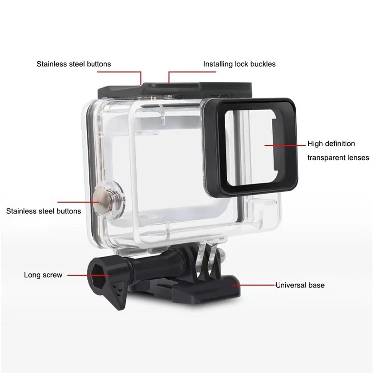45m Underwater Waterproof Housing Case for GoPro Hero 5 Black