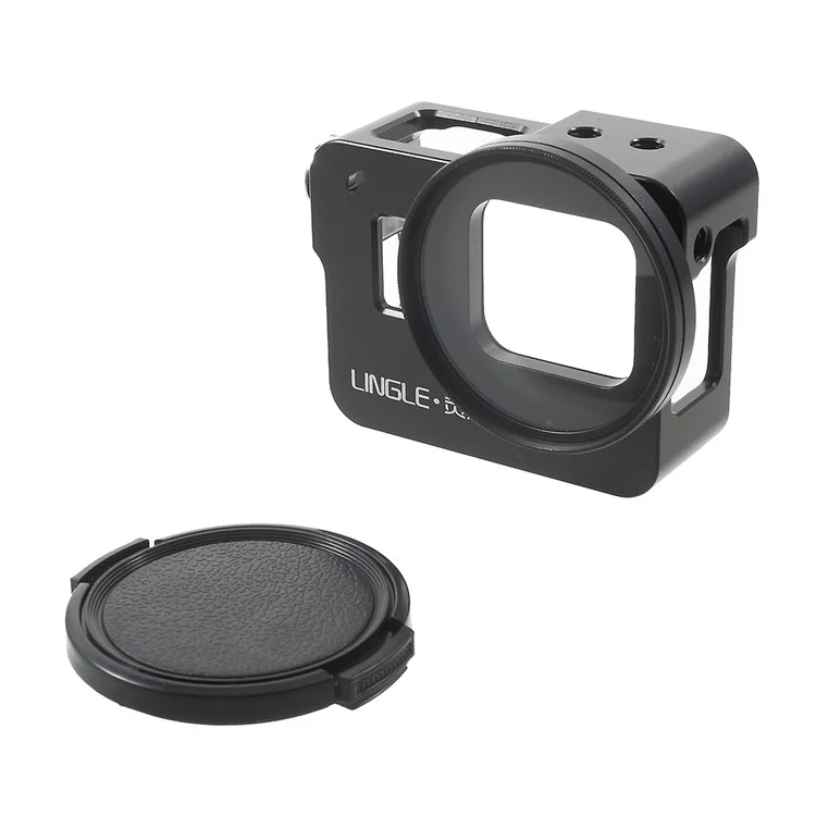LINGLE UV 52mm Lens Filter Metal Mount Housing Frame Case for GoPro Hero 5 Black (AT627-1) -  Black