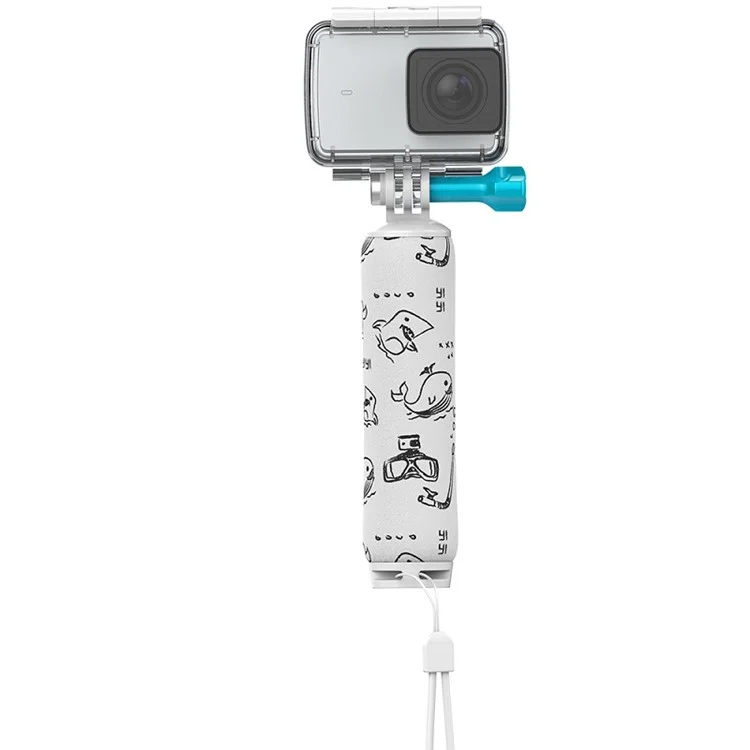 XIAOYI YI Non-slip Cartoon Pattern Floating Handle Bobber Grip for Xiaoyi 4K Action Camera - White