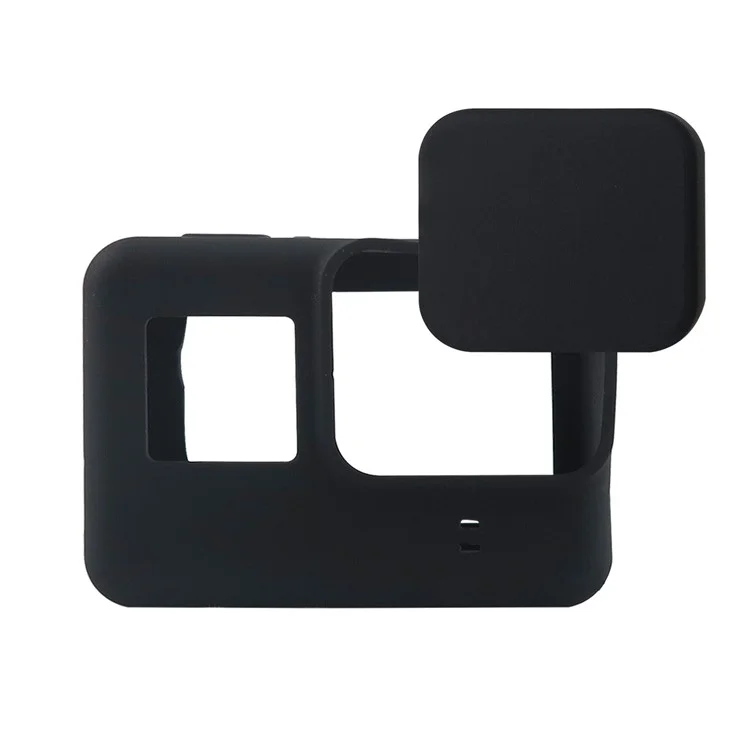 For GoPro Hero6 Black / Hero5 Black Soft Silicone Protective Housing + Lens Cover - Black