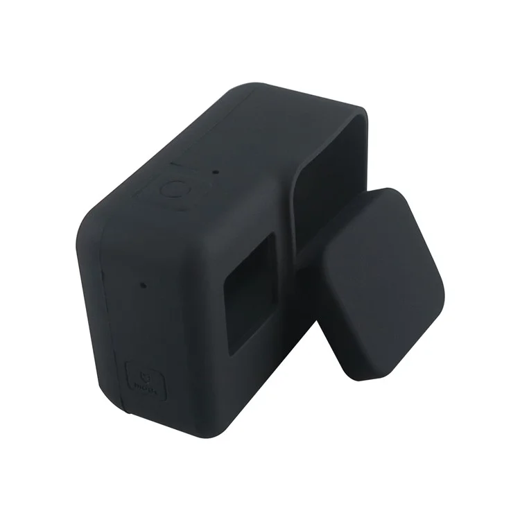 For GoPro Hero6 Black / Hero5 Black Soft Silicone Protective Housing + Lens Cover - Black